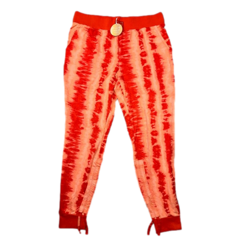 LAILA ALI Adjustable length peached fleece jogger orange womens extra large NWT